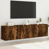 TV staliukas Sieninės TV spintelės, 2vnt., dūminio ąžuolo, 80x30x41cm