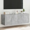 TV staliukas Sieninės TV spintelės su LED, 2vnt., betono pilkos, 60x35x41cm