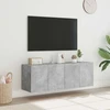 TV staliukas Sieninės TV spintelės su LED, 2vnt., betono pilkos, 60x35x41cm