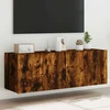TV staliukas Sieninės TV spintelės su LED, 2vnt., dūminės ąžuolo, 60x35x41cm