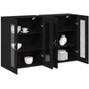 Sieniniai baldai 2 pcs Juodas ąžuolas 69,5 x 34 x 90 cm