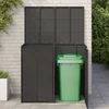 Šiukšlių dėžė 2 pcs Juoda 130 x 80 x 115 cm Polietilenas