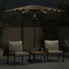 Skėtis nuo saulės su LED/plieniniu stulpu, rudas, 223x223x213cm