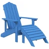 Sodo Adirondack kėdės su pakojomis, 2vnt., mėlynos, HDPE