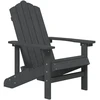 Sodo Adirondack kėdės su staliuku, antracito spalvos, HDPE