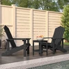 Sodo Adirondack kėdės su staliuku, antracito spalvos, HDPE