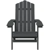 Sodo Adirondack kėdės su staliuku, antracito spalvos, HDPE