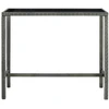 Sodo baro stalas, pilkas, 130x60x110cm, poliratanas ir stiklas