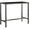Sodo baro stalas, pilkas, 130x60x110cm, poliratanas ir stiklas