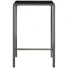 Sodo baro stalas, pilkas, 70x70x110cm, poliratanas ir stiklas