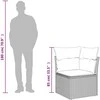 Sodo kampinė sofa su pagalvėlėmis, ruda, polirotangas