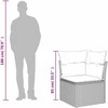 Sodo kampinė sofa su pagalvėlėmis, ruda, polirotangas