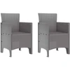 Sodo Kėdė 2 pcs Šviesiai pilka 53 x 49 x 85 cm Polipropilenas