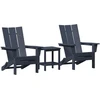 Sodo Kėdė 3 pcs Tamsiai mėlyna 80.5 x 74.5 x 92 cm Polietilenas