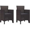 Sodo Kėdė su pagalve 2 pcs Ruda 53 x 49 x 85 cm Polipropilenas
