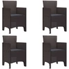 Sodo Kėdė su pagalve 4 pcs Ruda 53 x 49 x 85 cm Polipropilenas