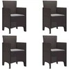 Sodo Kėdė su pagalve 4 pcs Ruda 53 x 49 x 85 cm Polipropilenas
