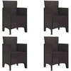 Sodo Kėdė su pagalve 4 pcs Ruda 53 x 49 x 85 cm Polipropilenas