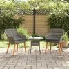 Sodo Kėdė su pagalve 2 pcs Pilka 62,5 x 55 x 82 cm poliratanas