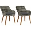 Sodo Kėdė su pagalve 2 pcs Pilka 62,5 x 55 x 82 cm poliratanas