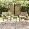 Sodo Kėdė su pagalve 2 pcs Smėlio 62,5 x 55 x 82 cm poliratanas