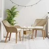 Sodo Kėdė su pagalve 2 pcs Smėlio 62,5 x 55 x 82 cm poliratanas