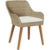 Sodo Kėdė su pagalve 2 pcs Smėlio 62,5 x 55 x 82 cm poliratanas
