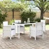 Sodo Kėdė su pagalve 4 pcs Balta 53 x 49 x 85 cm Polipropilenas
