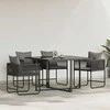 Kėdė su pagalve 4 pcs Juoda ir Antracitas PE ratanas