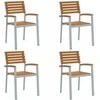 Sodo Kėdė 4 pcs Ruda 56 x 57 x 87 cm Kietos akacijos mediena
