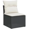 Lauko baldų komplektas Sodo komplektas su pagalvėlėmis, 10 dalių, juodas, poliratanas