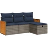 Sodo komplektas su pagalvėlėmis, 4 dalių, pilkas, poliratanas