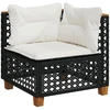 Lauko baldų komplektas Sodo komplektas su pagalvėlėmis, 5 dalių, juodas, poliratanas