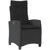 Lauko baldų komplektas Sodo komplektas su pagalvėlėmis, 5 dalių, juodas, poliratanas