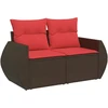Sodo komplektas su pagalvėlėmis, 5 dalių, poliratanas/akacija