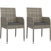 Lauko baldų komplektas Sodo komplektas su pagalvėlėmis, 7 dalių, pilkas, poliratanas
