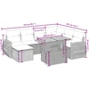Lauko baldų komplektas Sodo komplektas su pagalvėlėmis, 8 dalių, pilkas, poliratanas