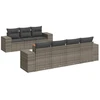 Lauko baldų komplektas Sodo komplektas su pagalvėlėmis, 8 dalių, pilkas, poliratanas