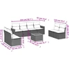 Lauko baldų komplektas Sodo komplektas su pagalvėlėmis, 9 dalių, juodas, poliratanas