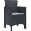 Sodo Kėdė 4 pcs Antracitas 53 x 49 x 85 cm Polipropilenas