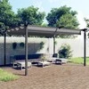 Pavėsinė su tinklinėmis sienelėmis, taupe, 4x3m, plienas