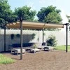 Pavėsinė su tinklinėmis sienelėmis, taupe, 6x3m, plienas
