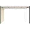 Sodo pavėsinė su šonine užuolaida, kreminės spalvos, 4x3x2,25m