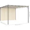 Sodo pavėsinė su šonine užuolaida, kreminės spalvos, 4x3x2,25m