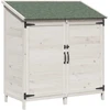 Sodo Sandėlys su stogu su saugykla Balta 106,5 x 56 x 113,5 cm