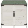 Sodo Sandėlys su stogu su saugykla Balta 106,5 x 56 x 113,5 cm
