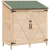 Sodo Sandėlys su stogu su saugykla Natūrali 106 x 56 x 113,5 cm