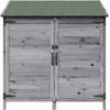 Sodo Sandėlys su stogu su saugykla Pilka 106,5 x 56 x 113,5 cm