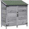 Sodo Sandėlys su stogu su saugykla Pilka 106,5 x 56 x 113,5 cm