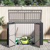 Sodo saugojimo dėžė Juoda 214 x 82 x 132 cm Plienas